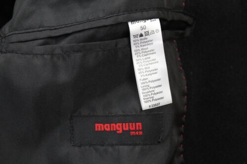 Manguun Men schwarzer Mantel Gr.50/M Wollmischung mit Kaschmir Top Zustand - Bild 4 von 4