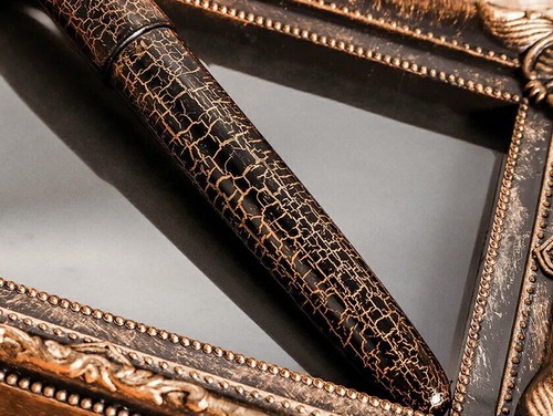 Wancher Dream Pen Fountain Pen Ebonite Hirota lacquer Gold and crack paint Japan - Picture 4 of 6
