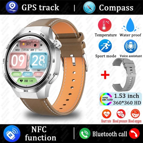 Smartwatch Herren HD Bildschirm GPS Bluetooth Anruf IP68 Wasserdicht SmartWatch 2025 Neu - Bild 32 von 36