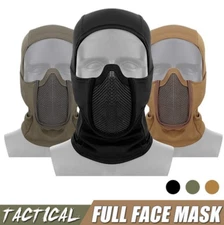 Breathable Tactical Balaclava Steel Mesh Face Mask Men Shooting Hunting Headgear