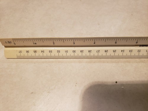 Staedtler Mars 987 19-1 Triangle Architect's Scale Ruler 12 inch Japan Vintage - Picture 3 of 12