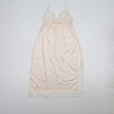 Vintage Warners Slip Nightgown Womens 34 Lace Negligee Pink READ