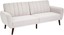 gray futon sofa bed with wooden legs