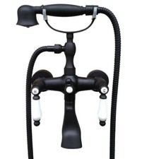 Black Oil Rubbed Bronze ClawFoot Bathroom Tub Faucet With Hand Shower etf614