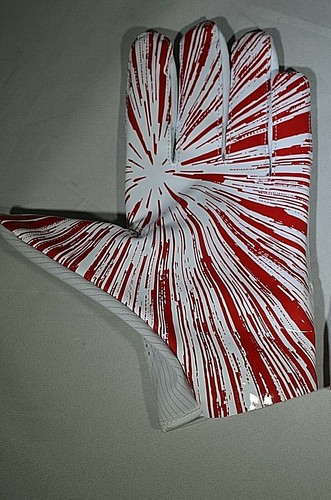 Adidas WHITE RED NFL ADZ 7.0 Football Gloves Receiver Tacky Grip 3X 4X m - Picture 5 of 9