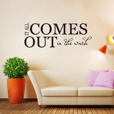 Es kommt alles in der Wäsche Waschküche Wand Dekor Aufkleber DIY