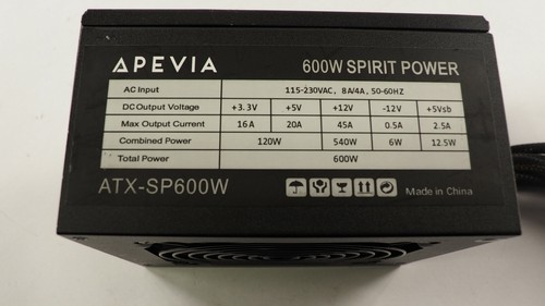 Apevia Spirit Power Series ATX-SP600W Power Supply - Picture 4 of 5