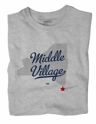 Middle Village New York NY T-Shirt Queens County MAP
