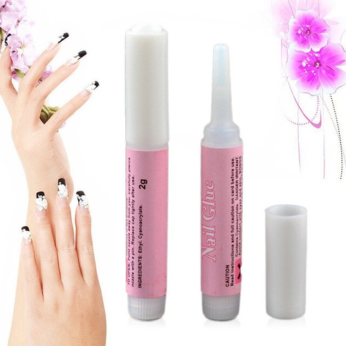 STRONG FALSE NAIL GLUE CLEAR On Art Tips UV Gel Acrylic Fake Nails Tips 5x 2g - Picture 9 of 9