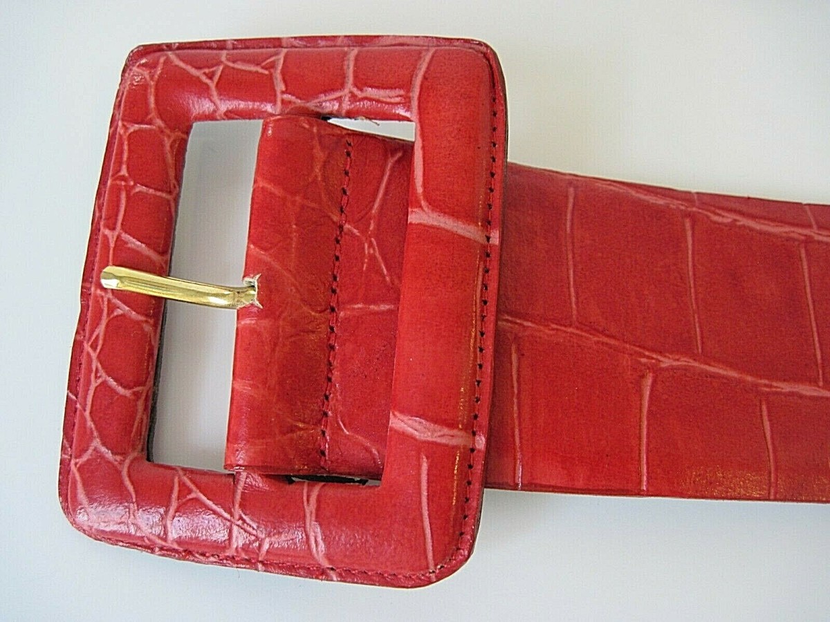Sandy Duftler Design red belt size small Sandy Duftler Designs Womens Brown Leather Snake Skin Belt  main image 3