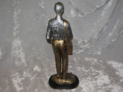 Male Student Book Bag Glasses Metallic Colors Tie Figurine NEW! - Picture 3 of 3