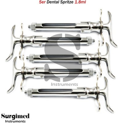 5er Zahnarzt Zylinderampullenspritze 1.8ml Injektion Anästhesie Dental Spritze