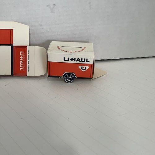 2 Vintage 60er Jahre U-Haul Pappe Anhänger Bank 4x2x2 Zoll Werbeartikel - Bild 2 von 9