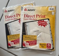 2 Pgks Avery 11527 - 8 Tabs / Starter Set - Direct Print Custom Laser Dividers