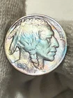 * 1916 * SOLID+ GEM  Lustrous AU++ BUFFALO NICKEL -  LIGHT RAINBOW COLORS. Toned