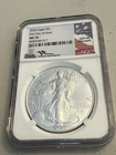 2026 SILVER EAGLE NGC MS70 FIRST DAY ISSUE JOHN MERCANTI SIGNED FLAG LABEL