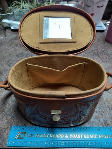 VINTAGE geprägte handgeschnitzte Damen-Geldbörse aus verziertem Leder. KOSTENLOSER Versand - Bild 5 von 8