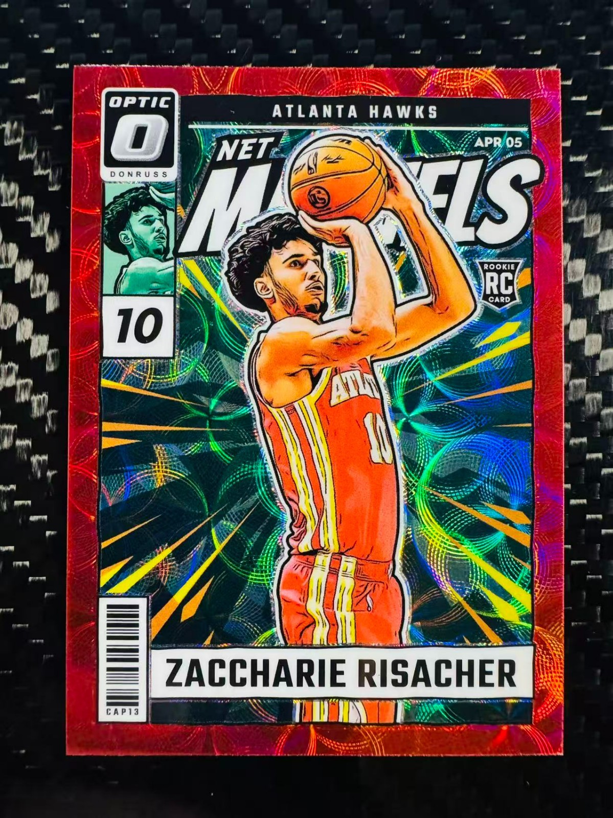 Zaccharie Risacher 2024-25 Donruss Optic Net Marvels Red International RC #25