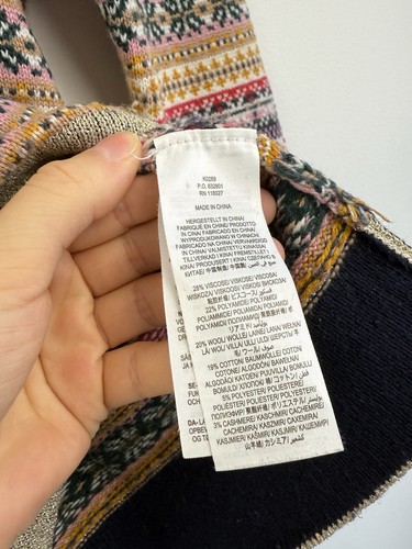 Boden Cardigan Size Small Wool Fair Isle Multicolour Knit Glitter Christmas - Picture 4 of 6