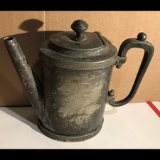 RARE Orig 1878 Victorian Funeral Mourning Teapot silver plated 9 YEAR OLD CHILD