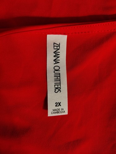Red Blouse Size 2X by Zenana Outfitters Sleeveless Front Decorative Knot - Picture 11 of 14