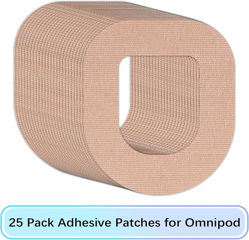 NEW 25Pk Adhesive Patches Waterproof Breathable Overpatch for Omnipod Beige - Bild 6 von 7