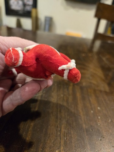 Vintage Flocked Santa Figure 4” - Picture 3 of 4