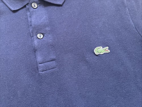 Lacoste Men's Petit Piqué Slim Fit Long Sleeve Polo Shirt Navy Blue Size 5 - L - Picture 5 of 13