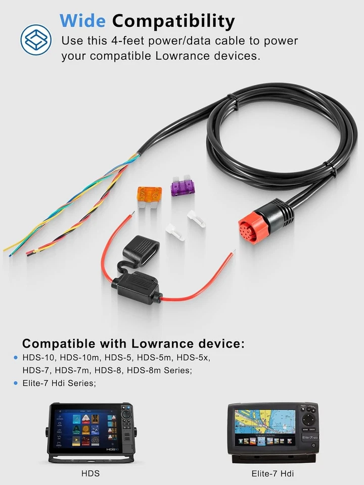 Lowrance 000-0127-49 PC-30-RS422 Power Data Cable for HDS Elite Hook Series - Image 3 of 4