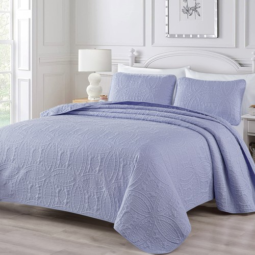 Chezmoi Collection Austin 3-piece Pinsonic Quilt Oversize Bedspread Coverlet Set - Picture 37 of 53