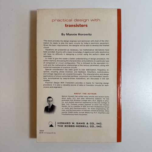 Practical Design With Transistors by Mannie Horowitz 1st Edition 1st Print 1968 - Imagen 2 de 8