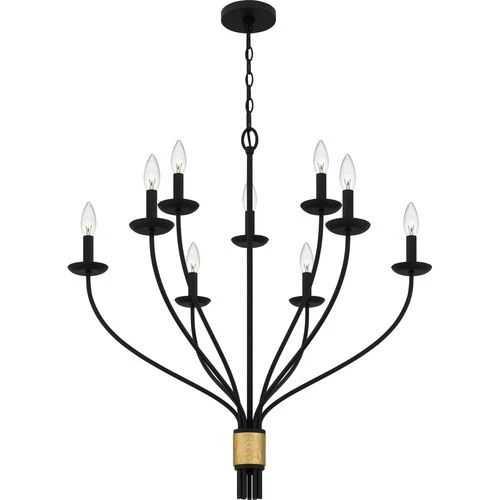 Quoizel MAG5032 Margaret 9 Light 32"W Taper Candle Style - Black - Picture 3 of 7