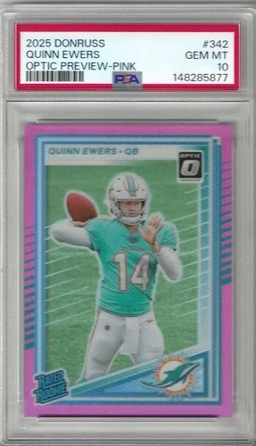 2025 Donruss QUINN EWERS Rookie Optic Preview Pink Prizm # 342 PSA 10 GEM MINT