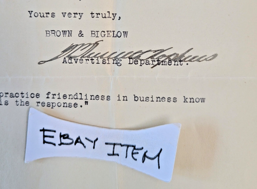 1921 LETTERHEAD BROWN & BIGELOW REMEMBRANCE ADVERTISING - Picture 4 of 4