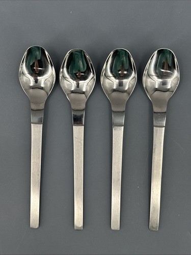 Lot of 4 Denmark Danish Flair Demitasse Spoon Stainless 18-8 5-5/16" Used - Picture 1 of 24