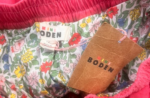 Mini Boden Girl's Pull-On Twirly Pleated Skirt Rose Pink Cord Size 7-8Y - Picture 5 of 6