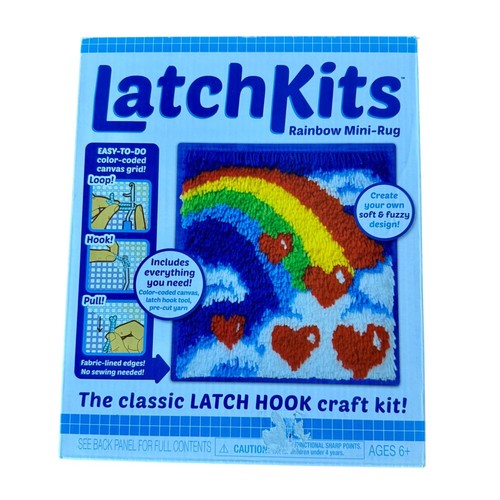 LATCHKITS Corazones Arco Iris Mini-Alfombra Clásica Gancho de Cierre Kit de Artesanía Niños Artesanía NUEVO - Imagen 1 de 2