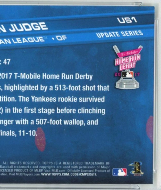 Aaron Judge 2017 Topps Update #US1 PSA 7 NM view 6