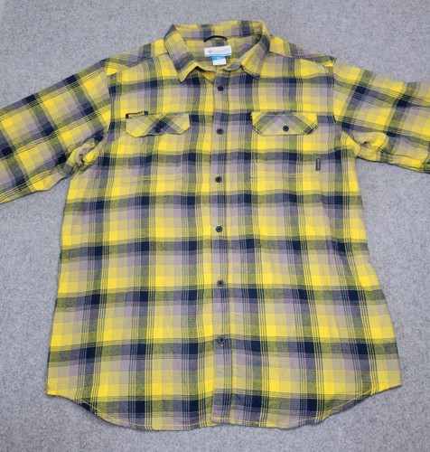 Michigan Wolverines Shirt Mens XL Yellow Blue NCAA Football Flannel Plaid Button - Picture 8 of 15
