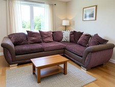 Large Brown Dfs corner sofa (2 seater available)
