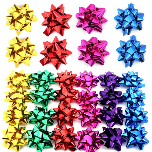 Fiocchi stella piccoli 10/20 pezzi per confezione regalo fiocchi nastro natalizio multicolore - Foto 17 di 31