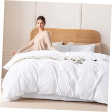 3 Piece Duvet Cover Set King Size,100 King-106x90Inches Original White