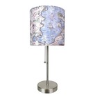 Decorative Treasure Map Brushed Nickel Accent Lamp Coastal Pirate Beach Decor