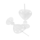  2 Pcs Heart Shaped Glass Drinking Glasses Romantic Creative Grape