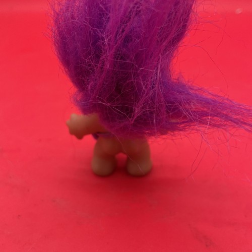2005 Dam Troll Puppe lila Haare mit Tasche Handtasche 3 Zoll - Bild 4 von 5