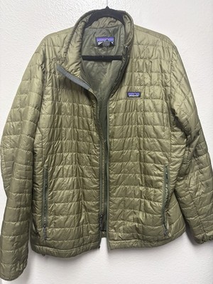 U24528 Patagonia Nano Puff Jacket XL Olive Green G3D LIGHT DAMAGE