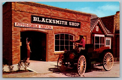 Blacksmith Shop Horn's Cars of Yesterday Sarasota Fl Automobile Postcard - Picture 1 of 2