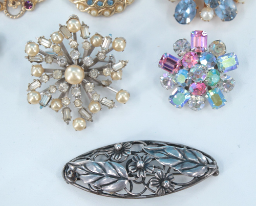 ALL CORO VTG 50s 60s Lot Of 10 Brooches & 1 Pair Matching Earrings 1950s 1960s - Picture 6 of 23