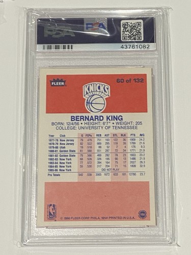 Bernard King Signed 1986 Fleer #60 PSA DNA Auto New York Knicks - Picture 2 of 2