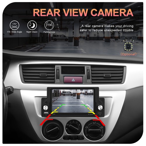 Single 1Din Car Stereo Radio For Apple/Android CarPlay 5" Touch MP5 Bluetooth FM - Picture 6 of 23